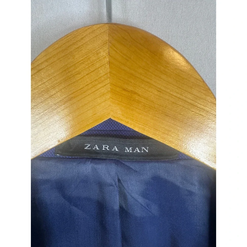 Zara Man Royal Blue Slim Fit Two Piece Suit Blazer 38 Pants 30X30